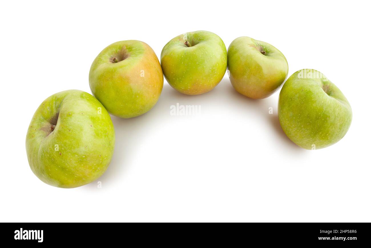 granny smith percorso di mela isolato su bianco Foto Stock