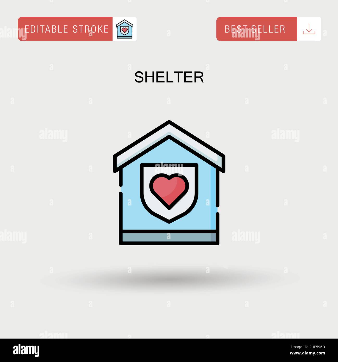 Shelter semplice icona vettoriale. Illustrazione Vettoriale