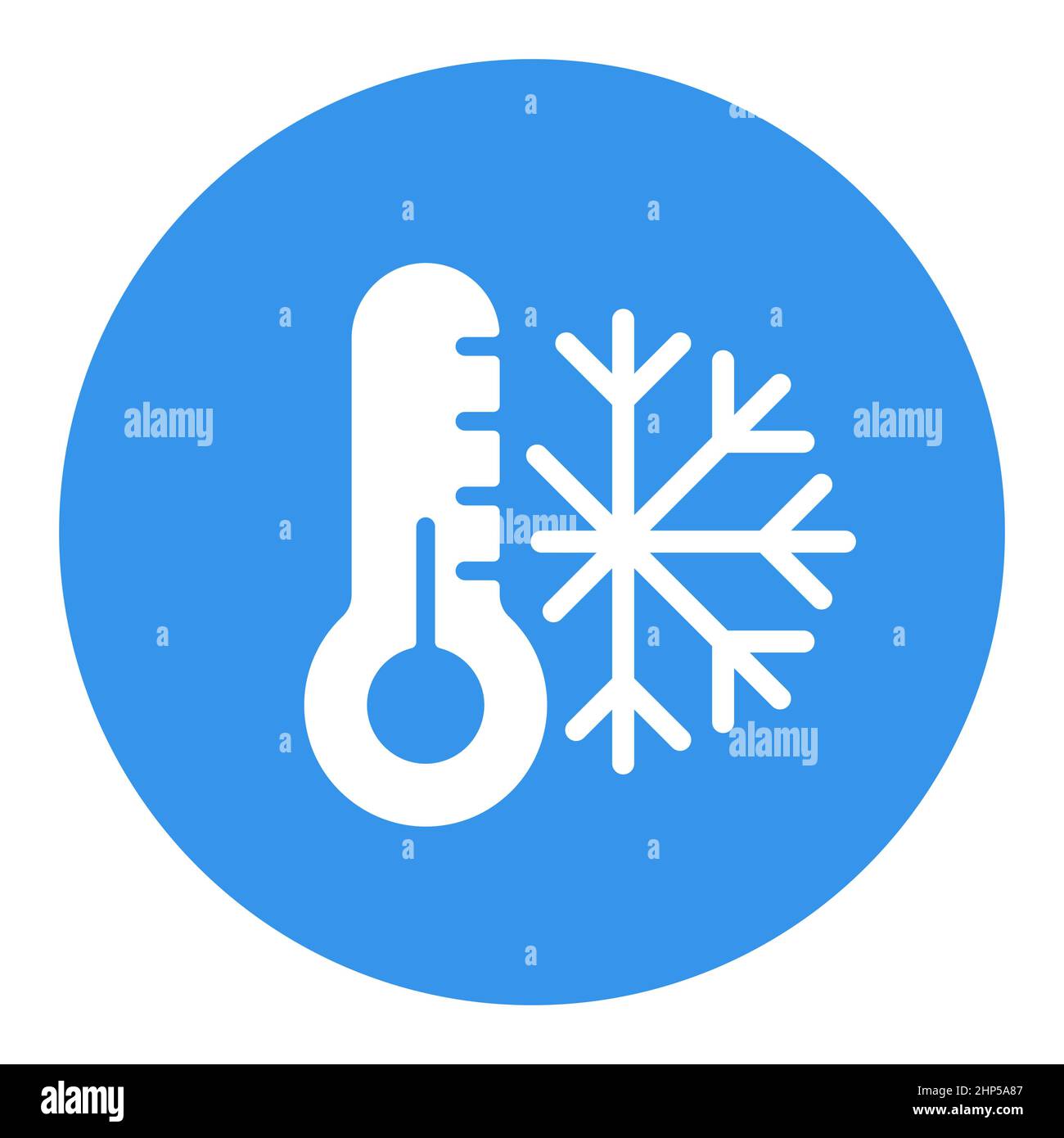 Termometro e simbolo del fiocco di neve. Termometro freddo Illustrazione Vettoriale
