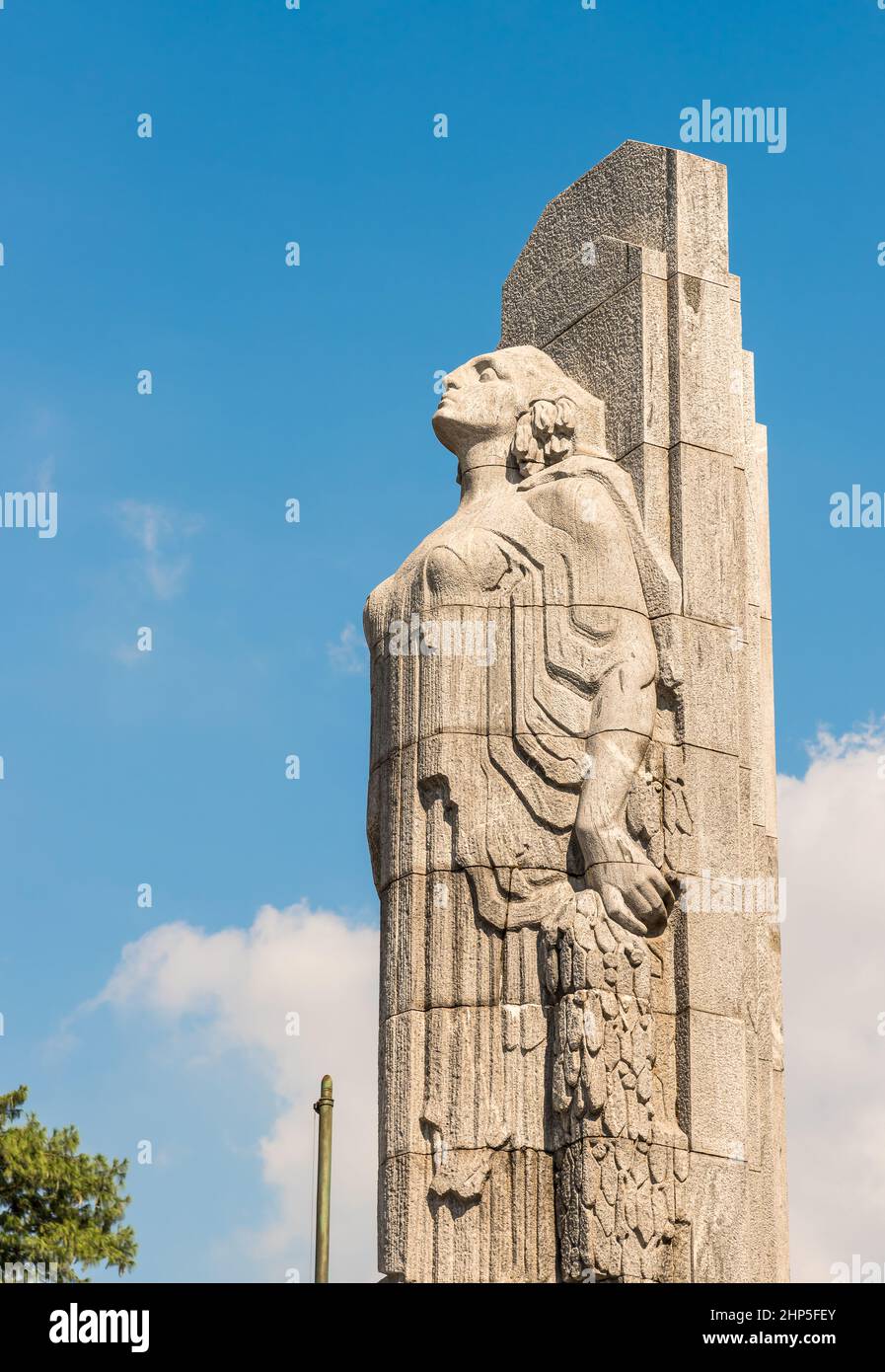 Il Monumento ai caduti sul lago di Lecco, Lombardia, Italia Foto Stock