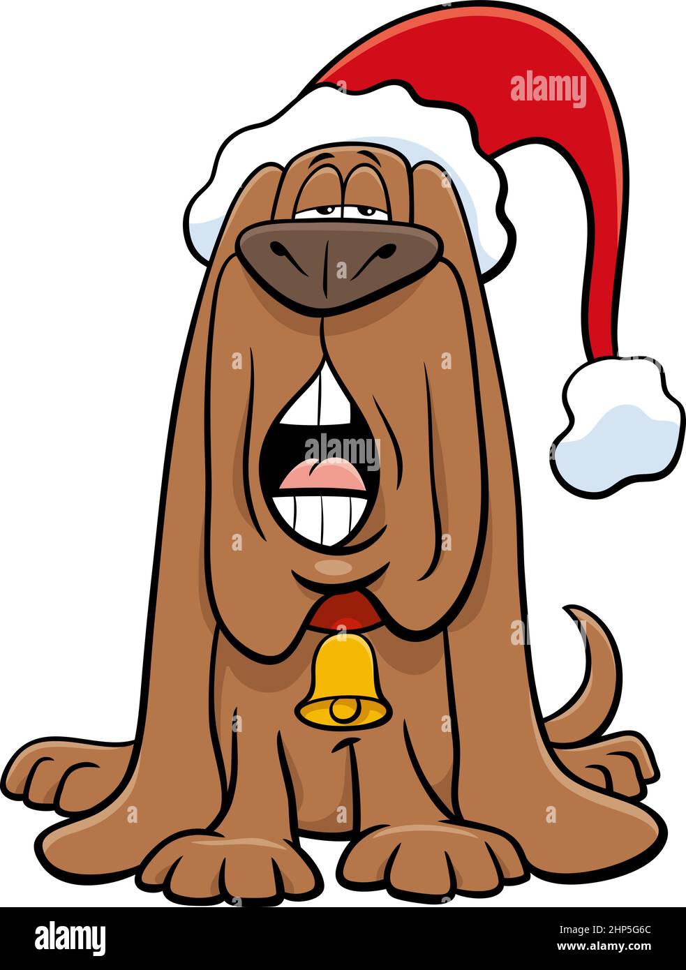 Cane cartoon cantare un carol a Natale Illustrazione Vettoriale