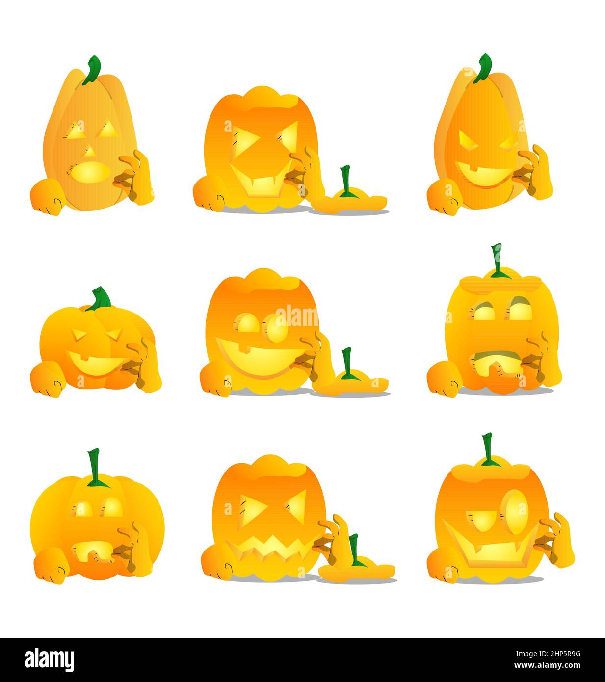 Zucca per Halloween che mostra il segno ok. Illustrazione Vettoriale