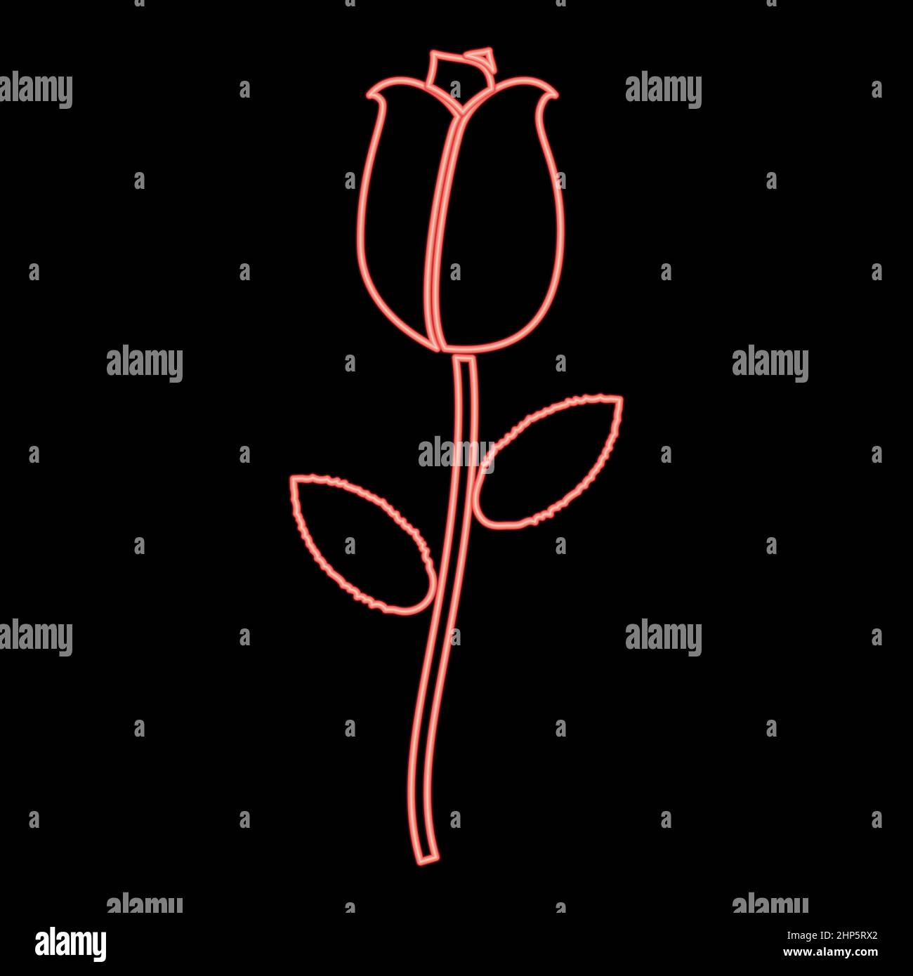 Icona rosa neon di colore nero in cerchio rosso immagine vettoriale di stile piatto Illustrazione Vettoriale