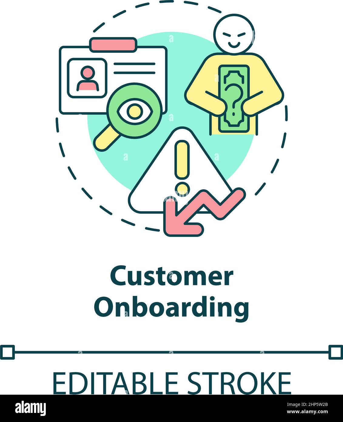 Icona del concetto di onboarding del cliente Illustrazione Vettoriale
