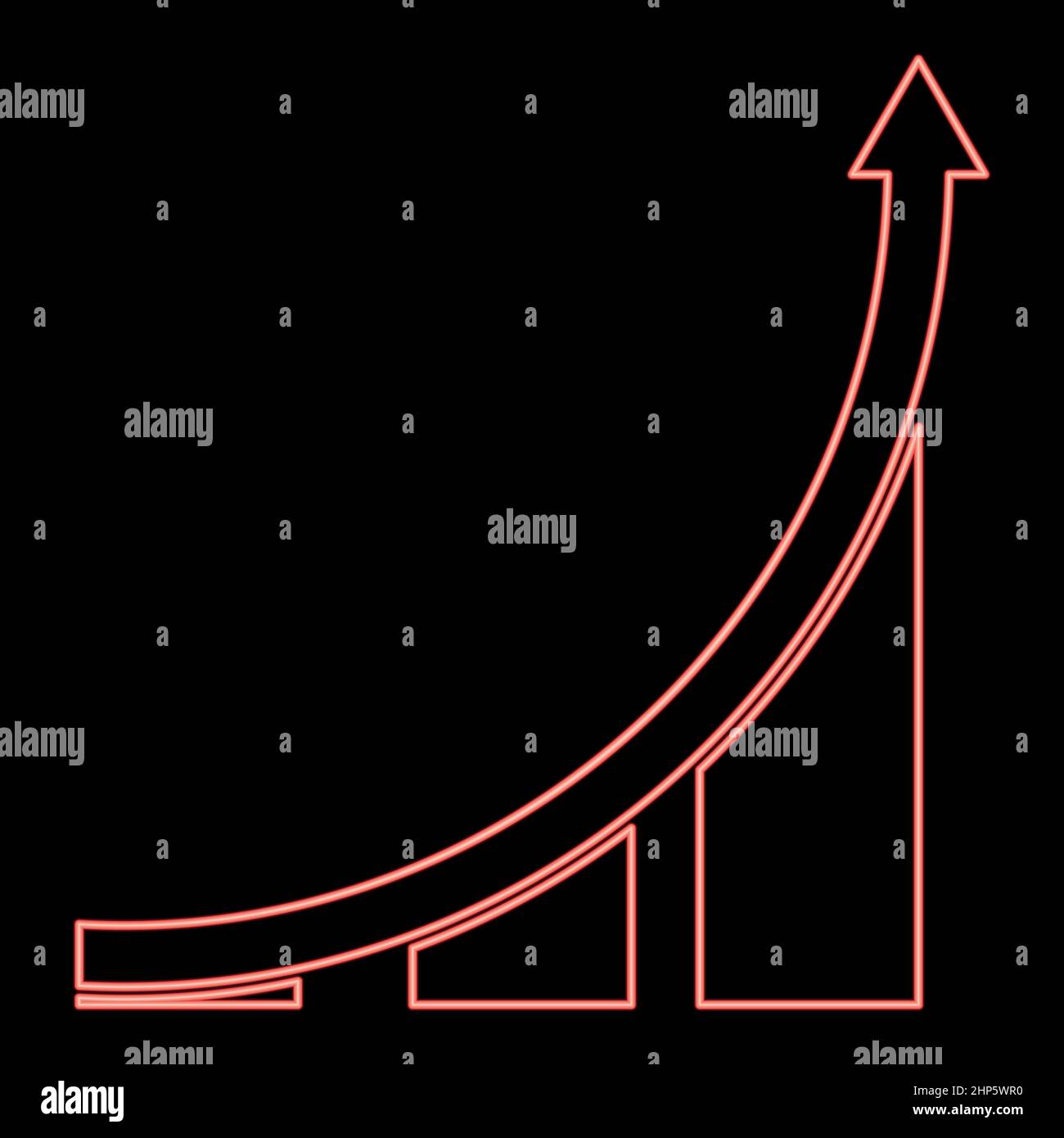 Grafico al neon immagine vettoriale di colore rosso in stile piatto Illustrazione Vettoriale