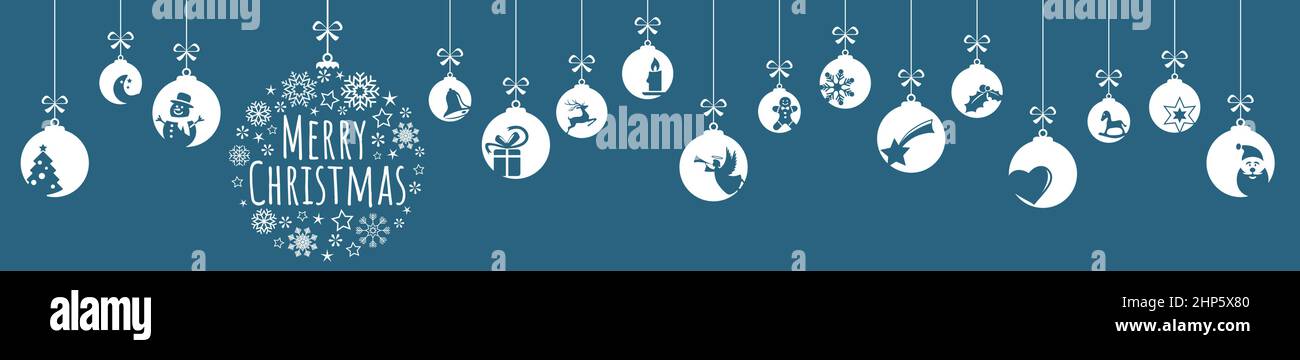 auguri di natale con fiocchi di neve e baubles Illustrazione Vettoriale