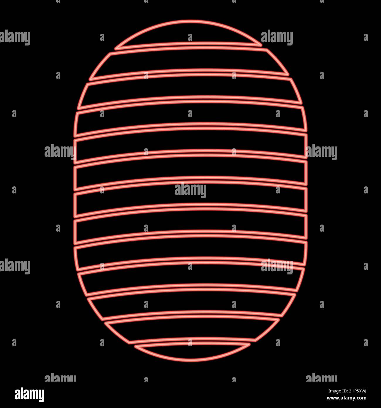 Icona impronta neon colore nero in cerchio rosso immagine vettoriale di stile piatto Illustrazione Vettoriale