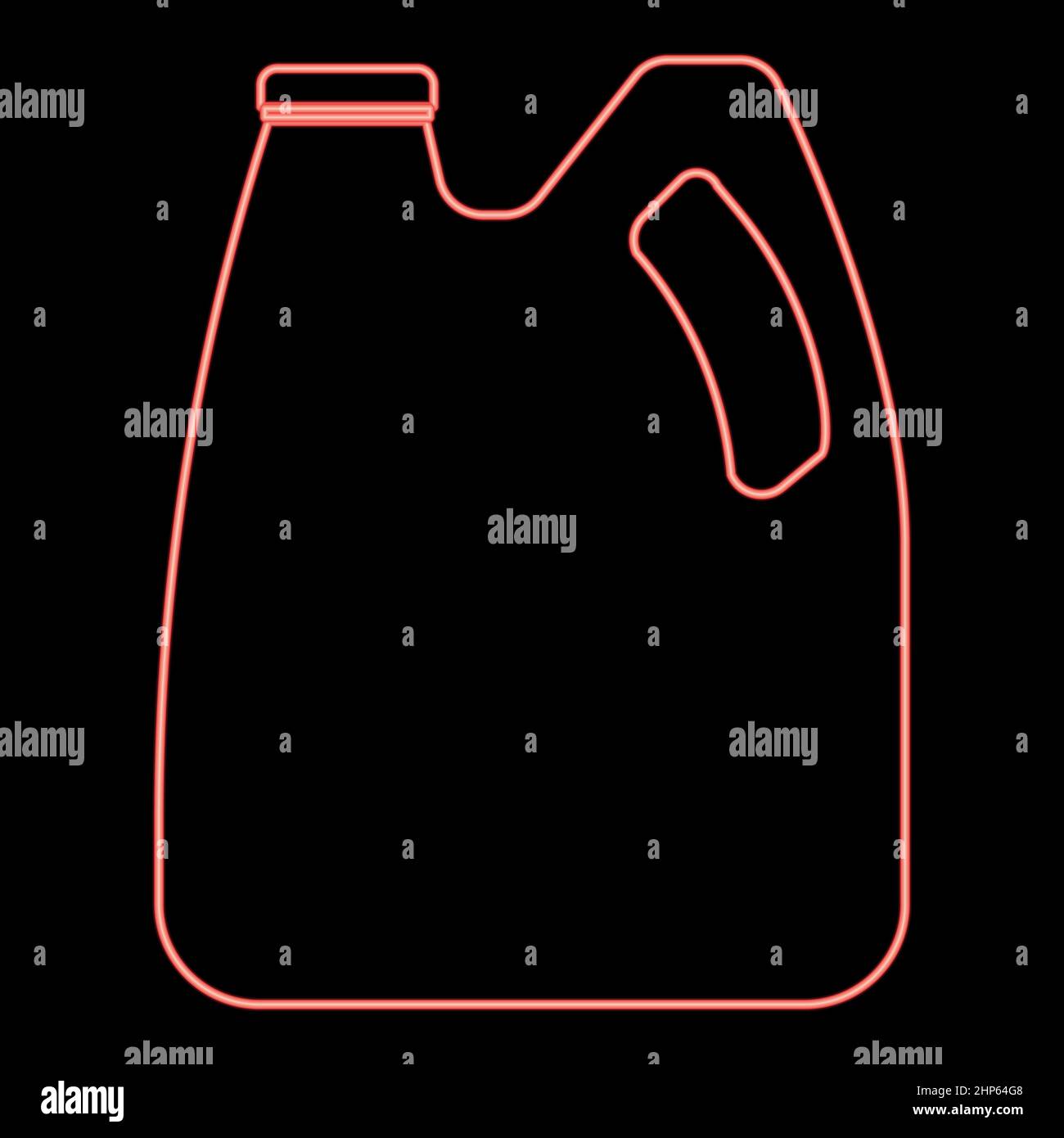 Lattine al neon con olio motore e icona carburante colore nero in cerchio rosso illustrazione vettoriale immagine stile piatto Illustrazione Vettoriale