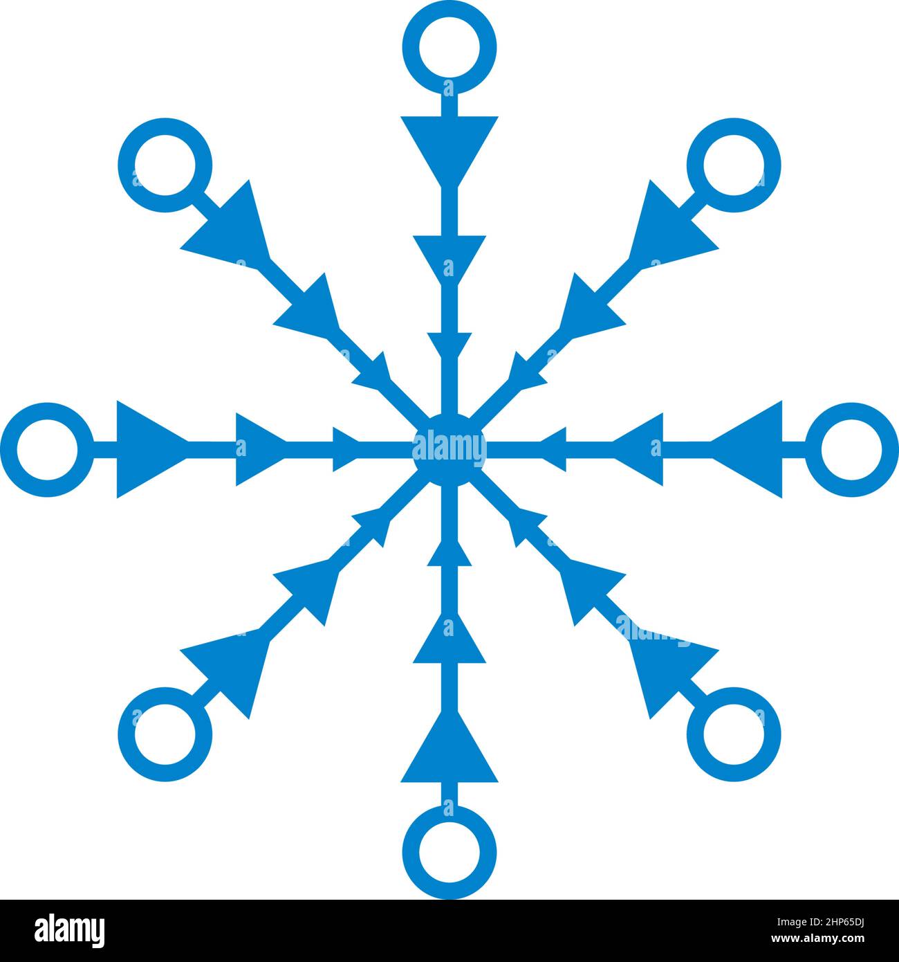 simbolo di fiocco di neve disegno vettoriale Illustrazione Vettoriale