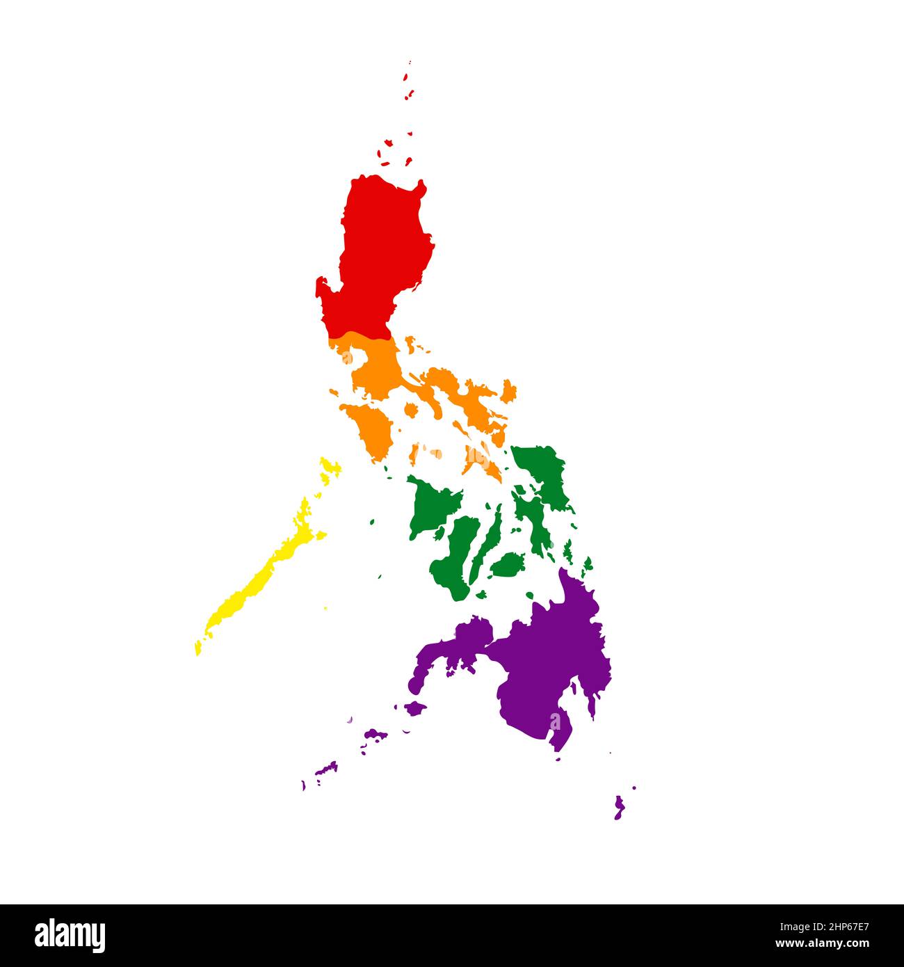 Mappa filippina con il colore dell'arcobaleno Foto Stock