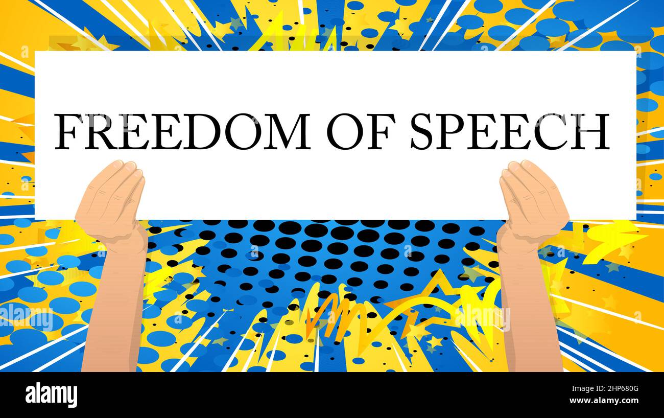 Testo della libertà di parola. Free Journalism Concept Illustrazione Vettoriale