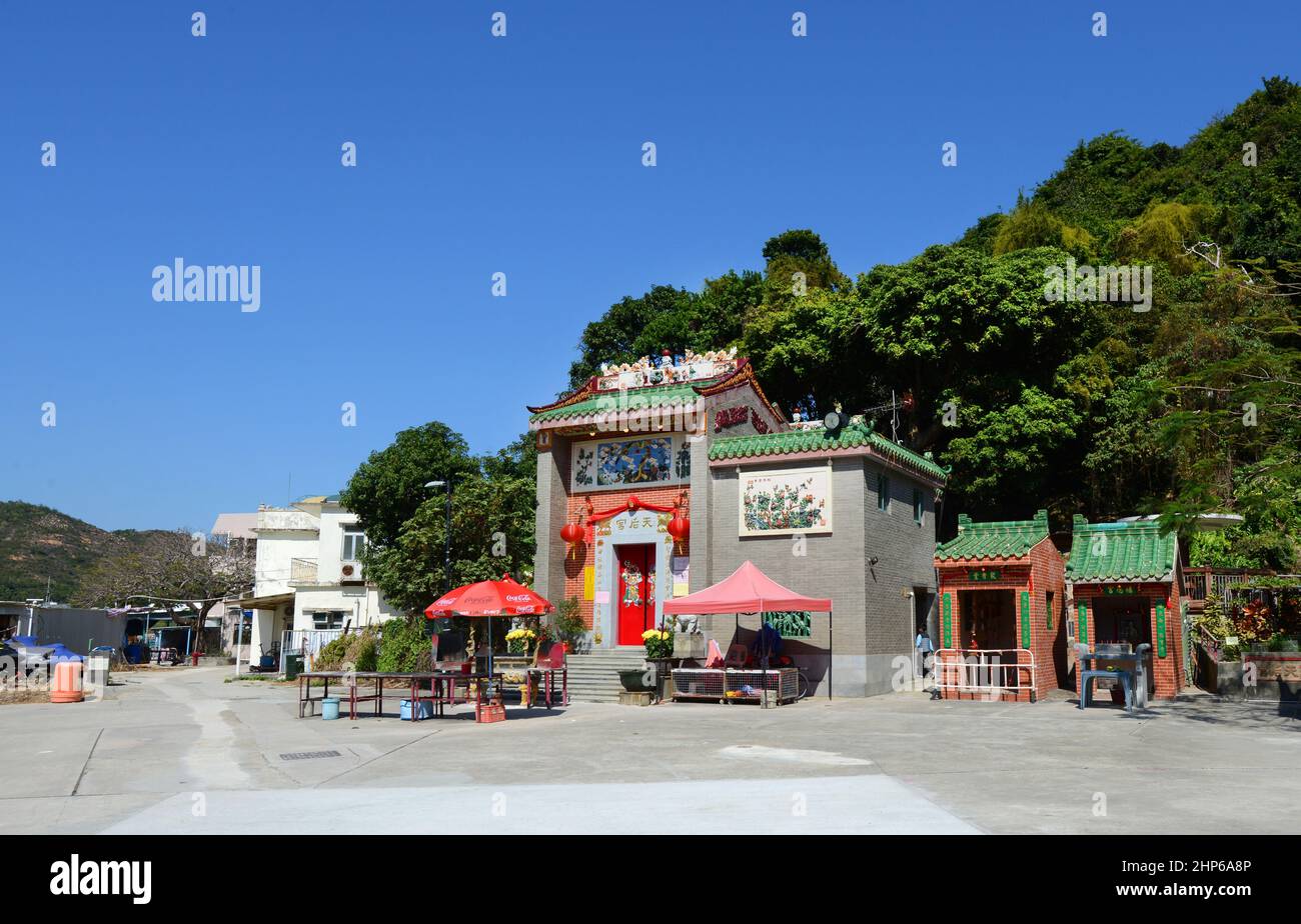 Tempio di Tin Hau a Sok Kwu WAN, Isola di Lamma, Hong Kong. Foto Stock