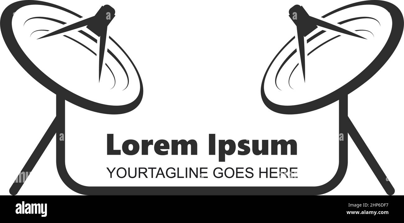 disegno di illustrazione vettoriale dell'icona della tv satellitare parabolica Illustrazione Vettoriale