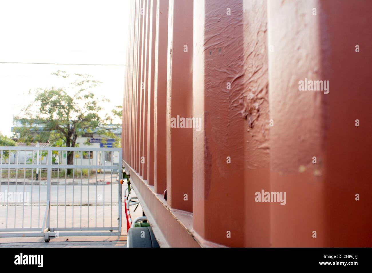 Contenitore industriale merci nave per la logistica Import Export concept Foto Stock