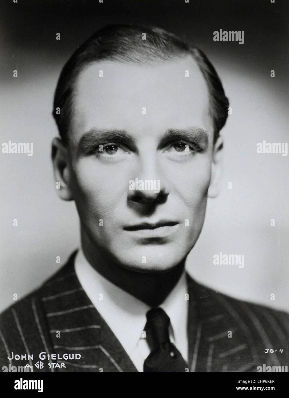 John Gielgud in una pubblicità ancora per Agente Segreto (1936) Foto Stock