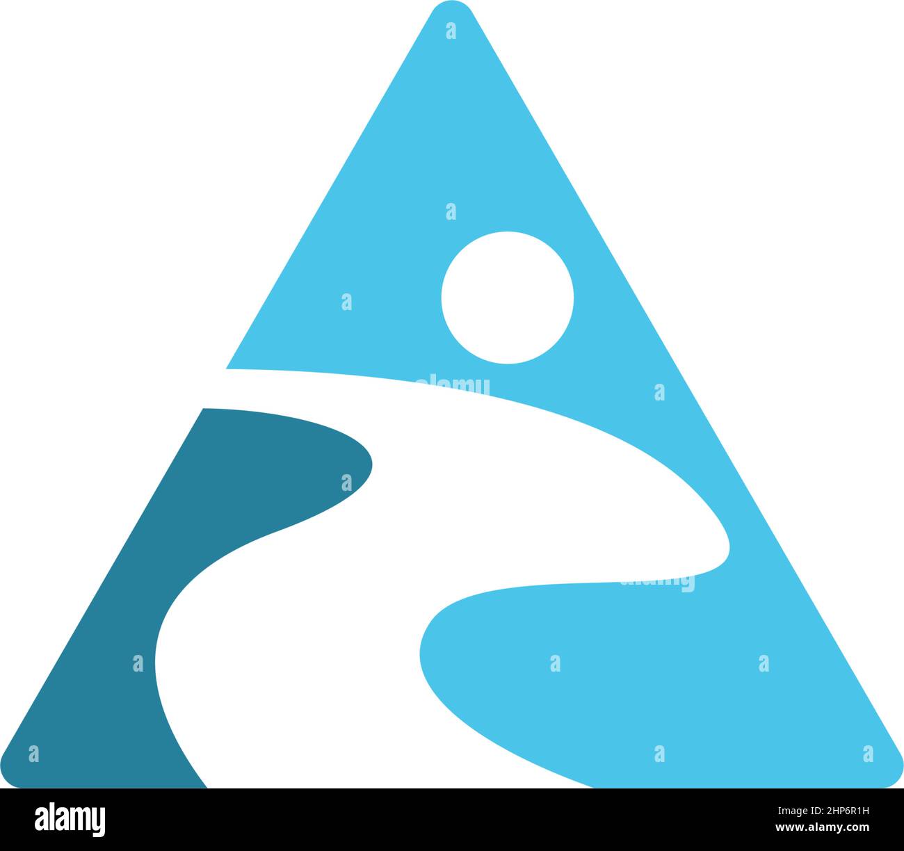 Modello di design piatto con logo River Icon Illustrazione Vettoriale