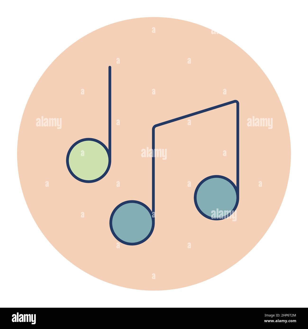 Note musicali, canzoni, melodia o icona TUNE flat Vector Illustrazione Vettoriale