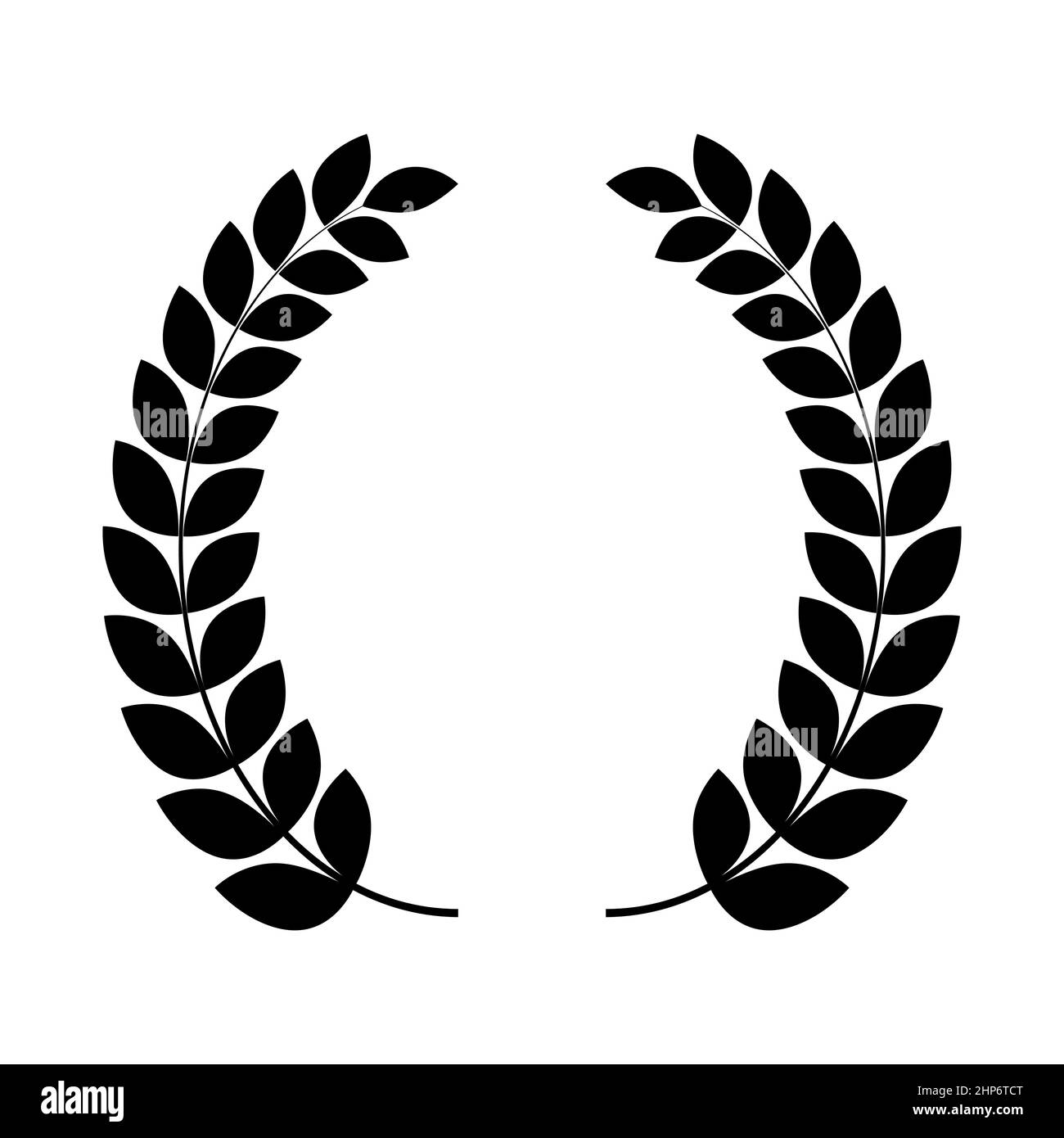 Laurel Wreath Vector icona. Progettare applicazioni Web e mobili. Illustrazione vettoriale isolata su sfondo bianco Illustrazione Vettoriale