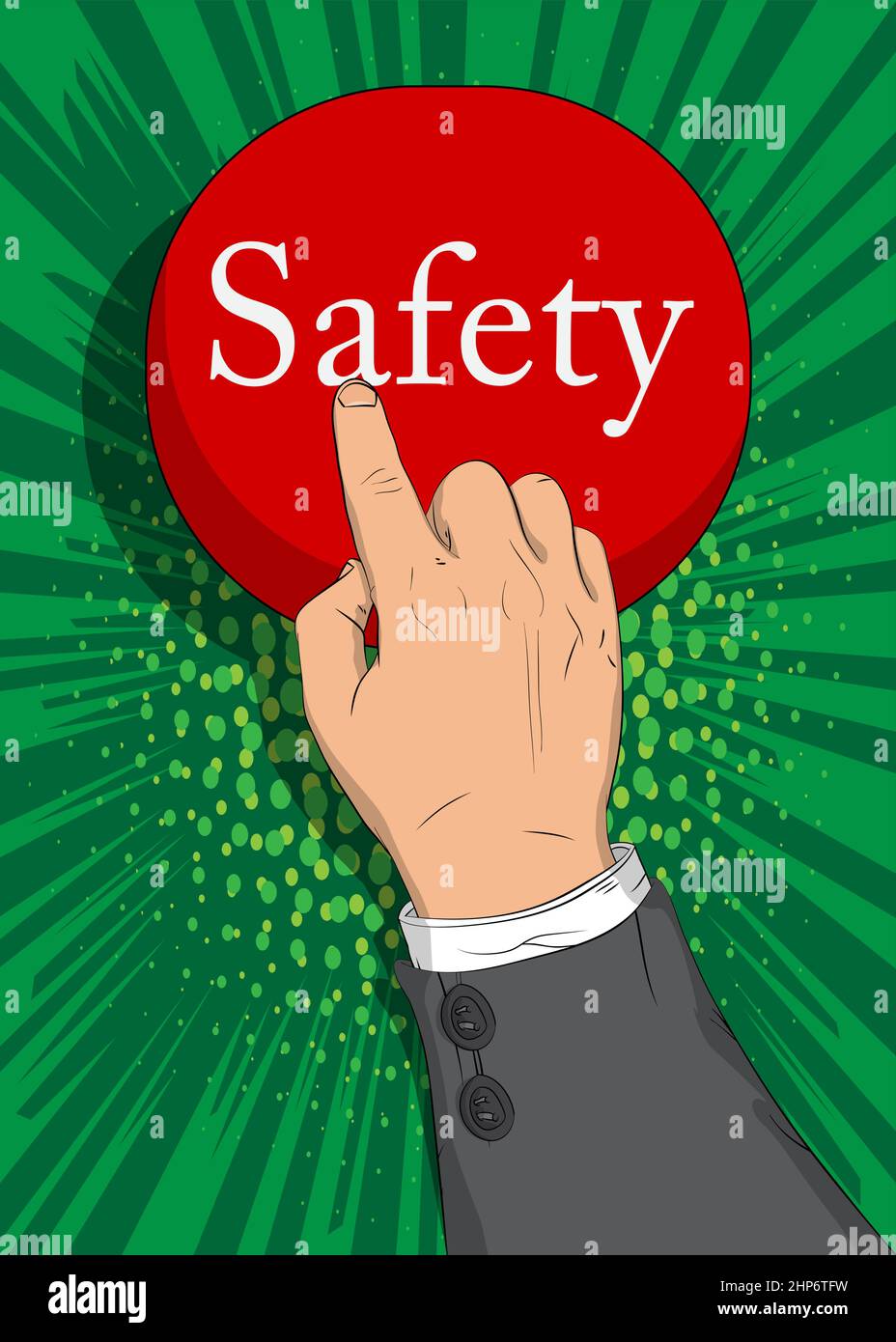 Testo di sicurezza, cartello. Illustrazione del vettore cartoon. Illustrazione Vettoriale