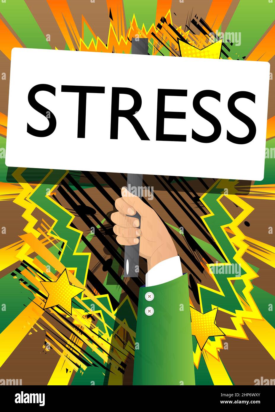 Segnale di stress, testo. Illustrazione Vettoriale