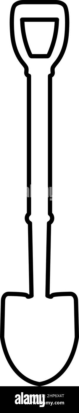 Immagine vettoriale di colore nero del contorno della pala Illustrazione Vettoriale
