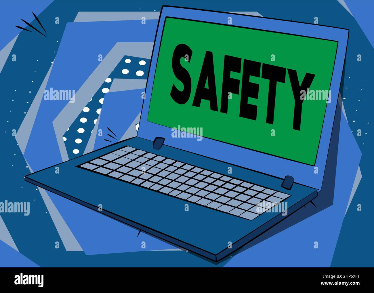 Testo di sicurezza, cartello. Illustrazione del vettore cartoon. Illustrazione Vettoriale