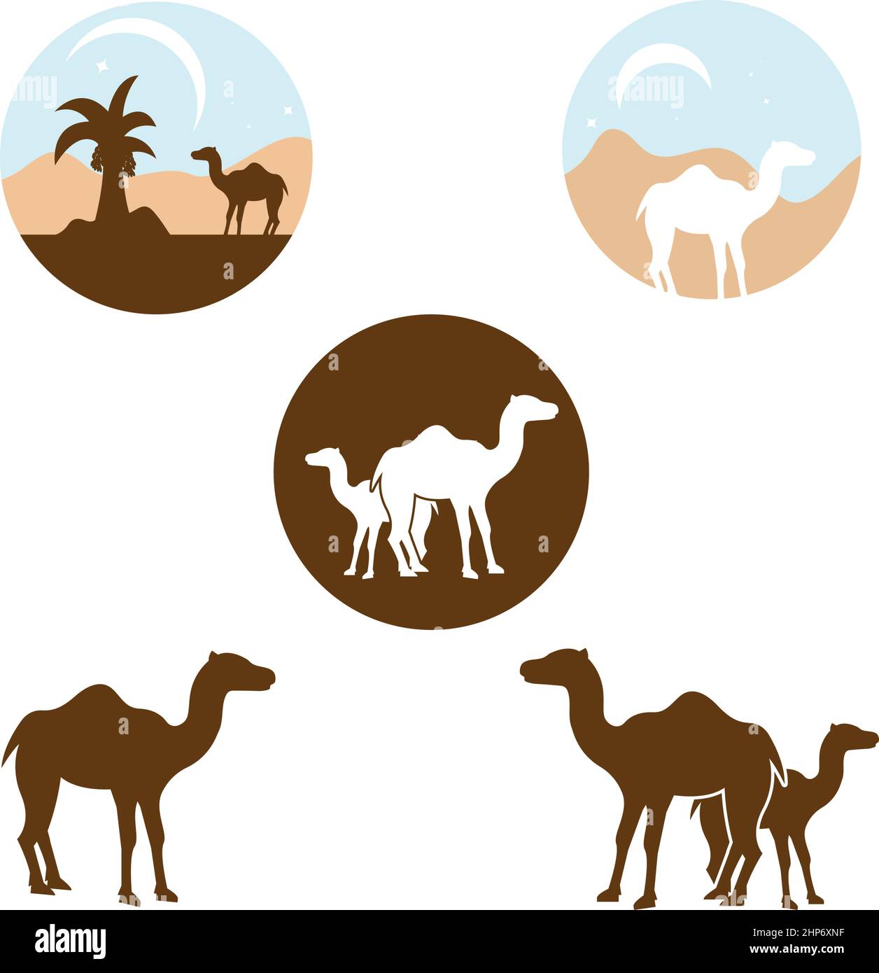 modello di disegno di illustrazione vettoriale dell'icona del cammello Illustrazione Vettoriale