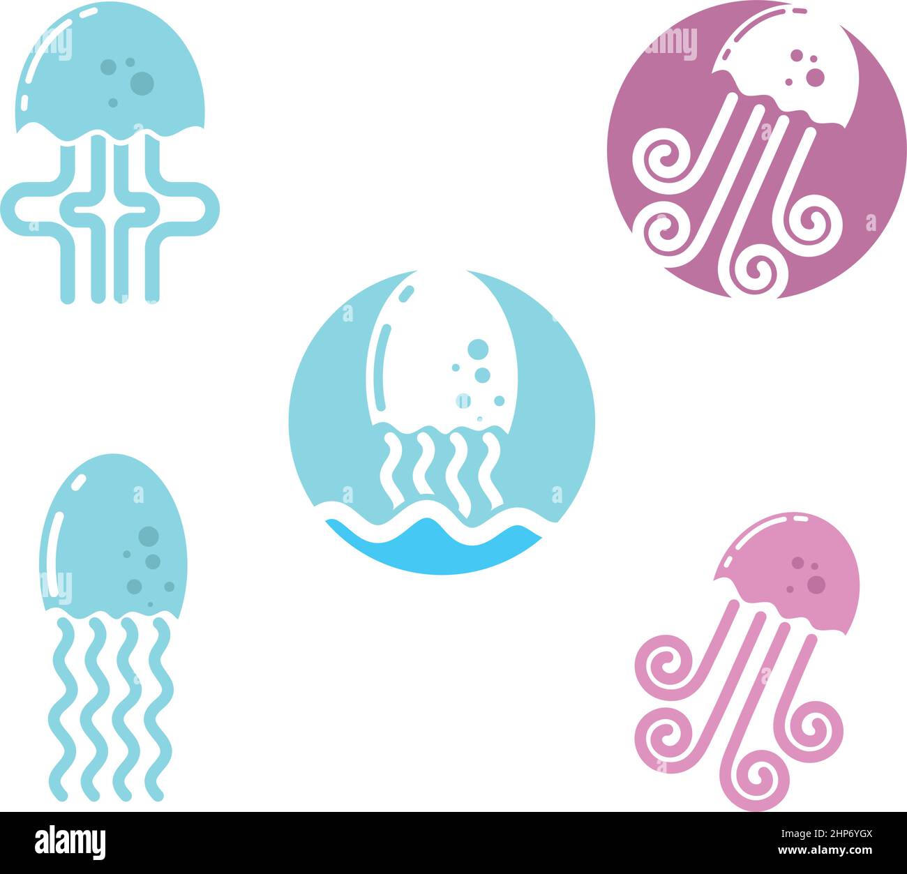 icona di pesce gelatina disegno vettoriale Illustrazione Vettoriale