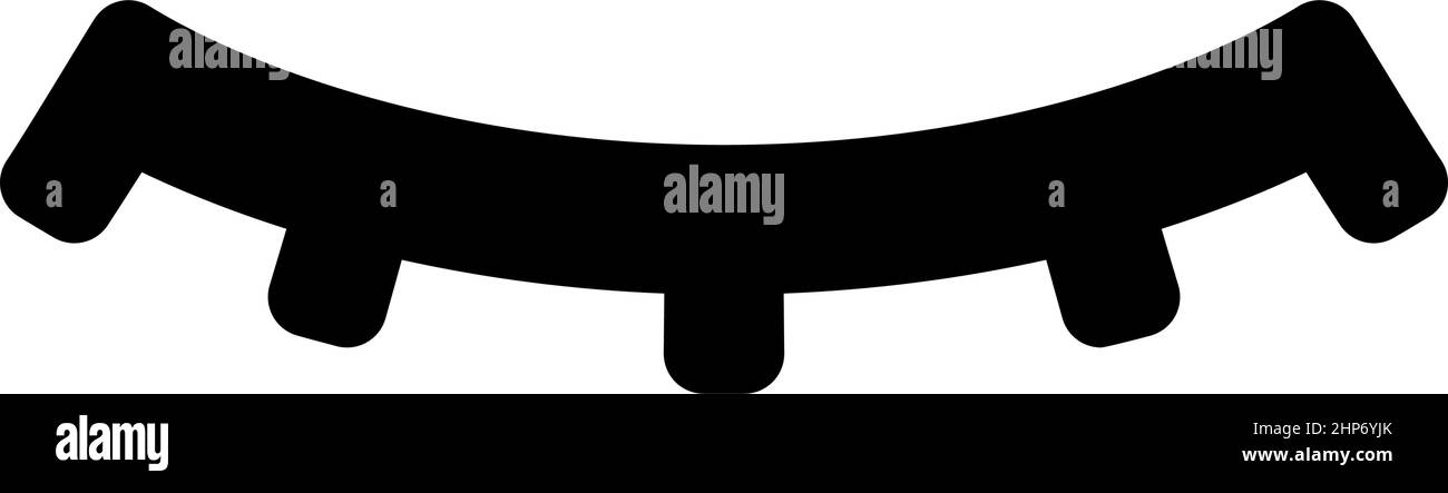 Effetto di estensione delle ciglia icona mascara colore nero immagine vettoriale di stile piatto Illustrazione Vettoriale