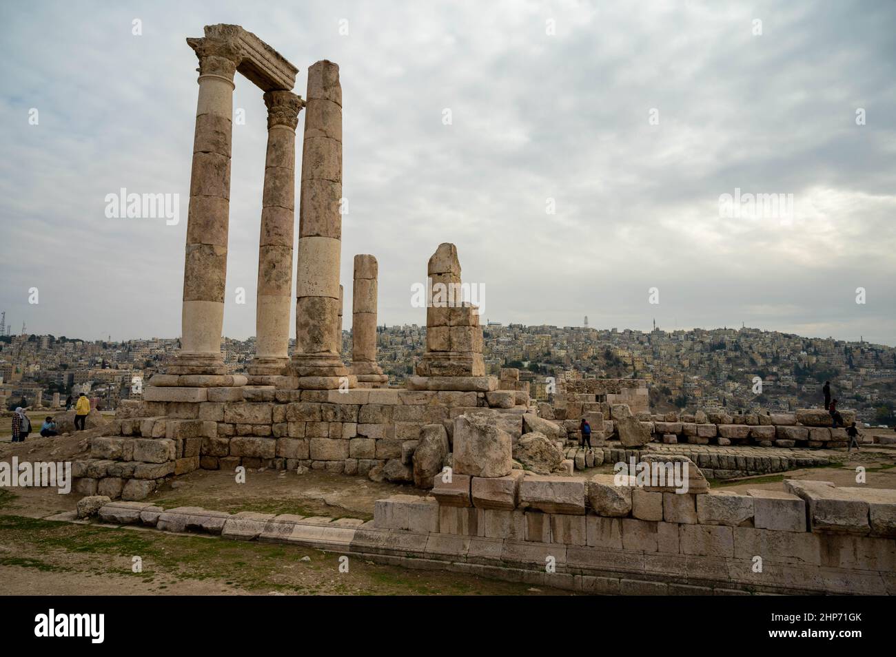 Tempio di Ercole, cittadella di Amman, Giordania Foto Stock