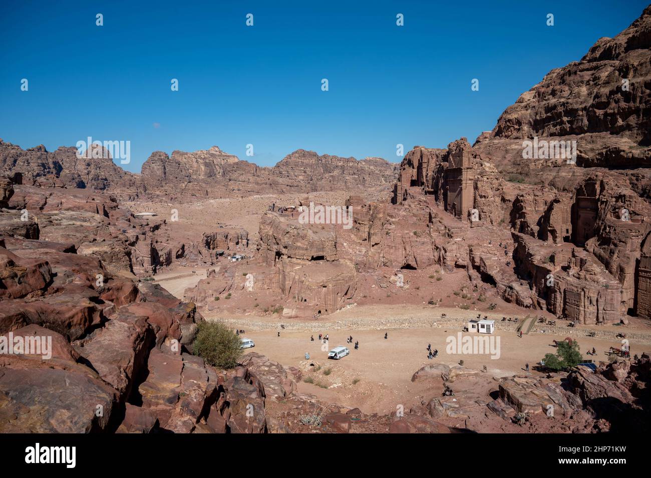 La strada delle facciate, Petra, Giordania Foto Stock