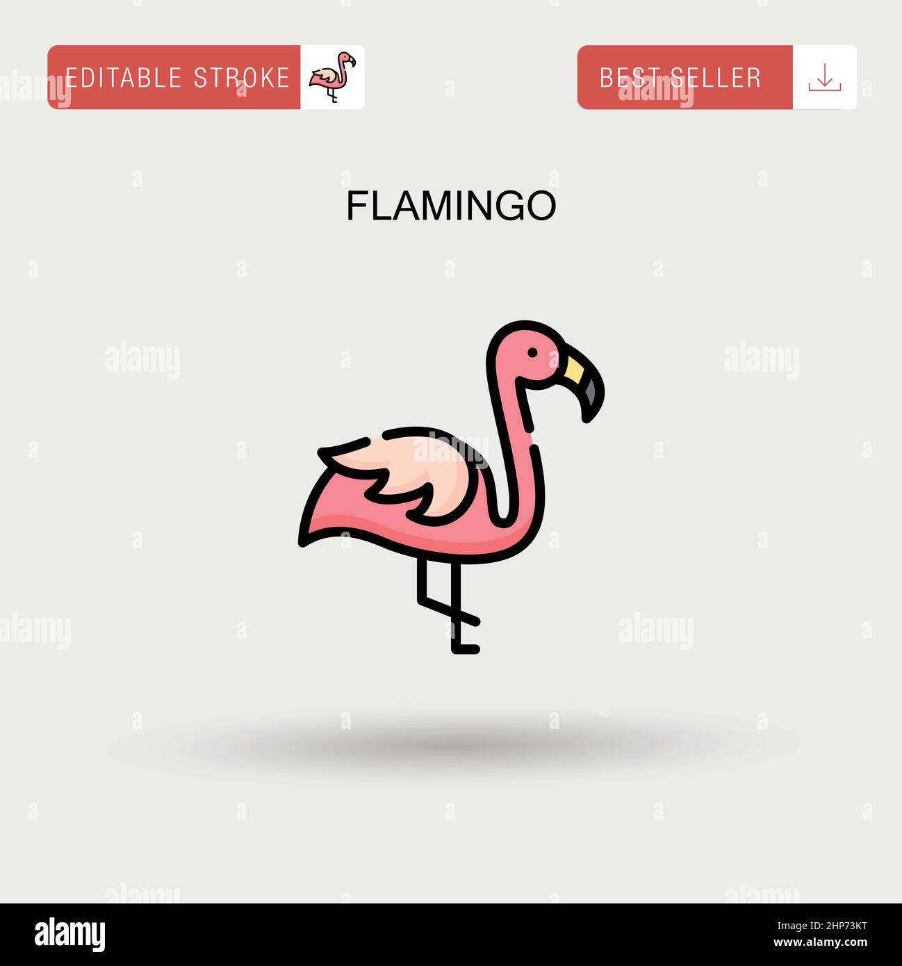 Flamingo semplice icona vettoriale. Illustrazione Vettoriale