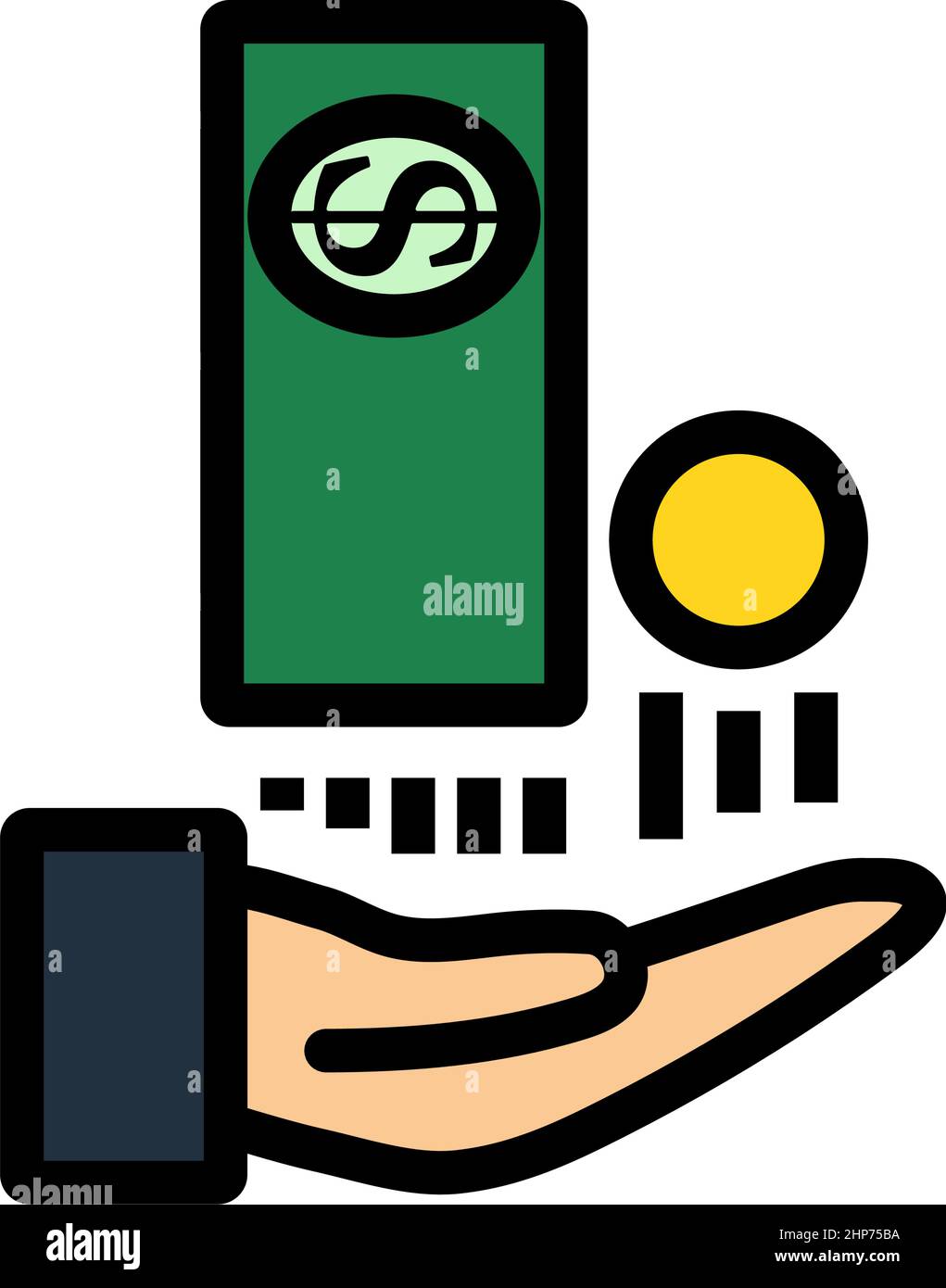 Icona Cash Back to Hand Illustrazione Vettoriale