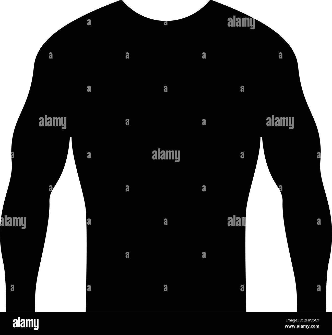 Rushguard Rashguard icona di colore nero immagine vettoriale di stile piatto Illustrazione Vettoriale