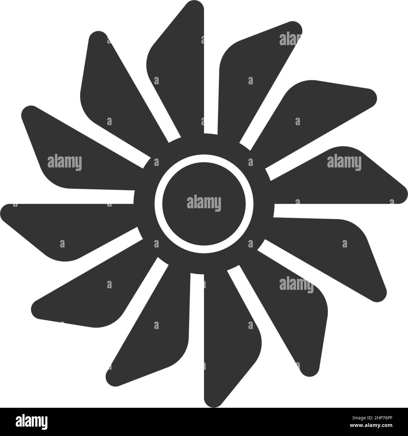 Modello di design piatto con logo icona della ventola Illustrazione Vettoriale