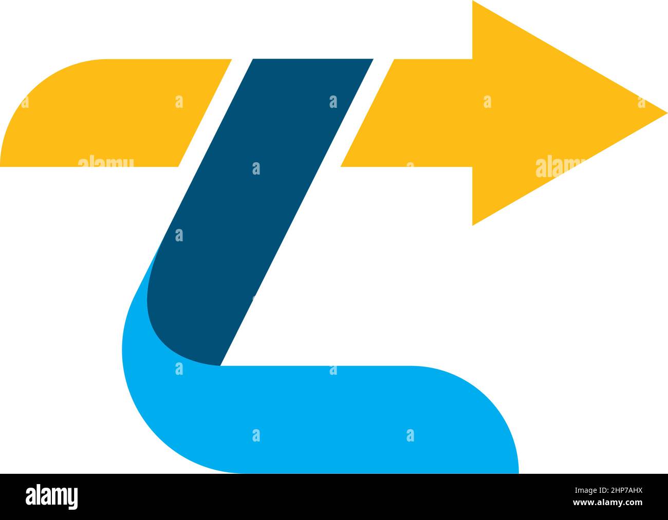 zl lettera freccia icona business vettore design Illustrazione Vettoriale