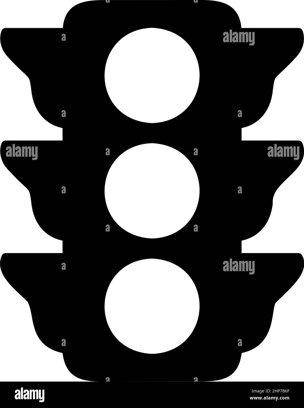 Semafori segnale luce luce di arresto regolazione trasporto e pedone icona di colore nero immagine vettoriale di stile piatto Illustrazione Vettoriale