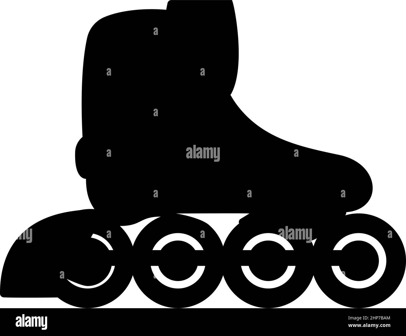 Pattini a rotelle lame trasporto personale icona di colore nero immagine vettoriale di stile piatto Illustrazione Vettoriale