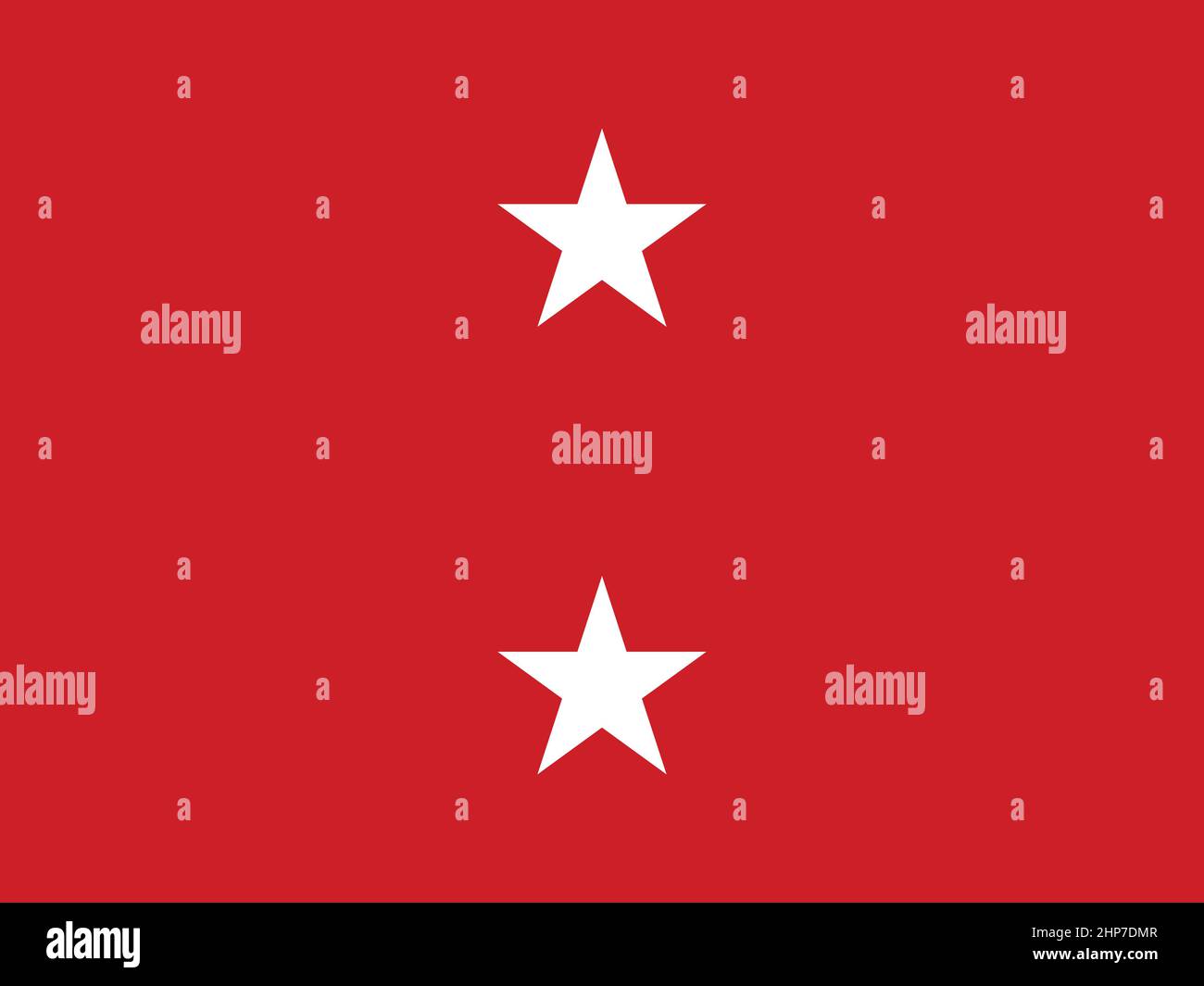 United States Marine Corps due Star Major General Flag Illustrazione Vettoriale
