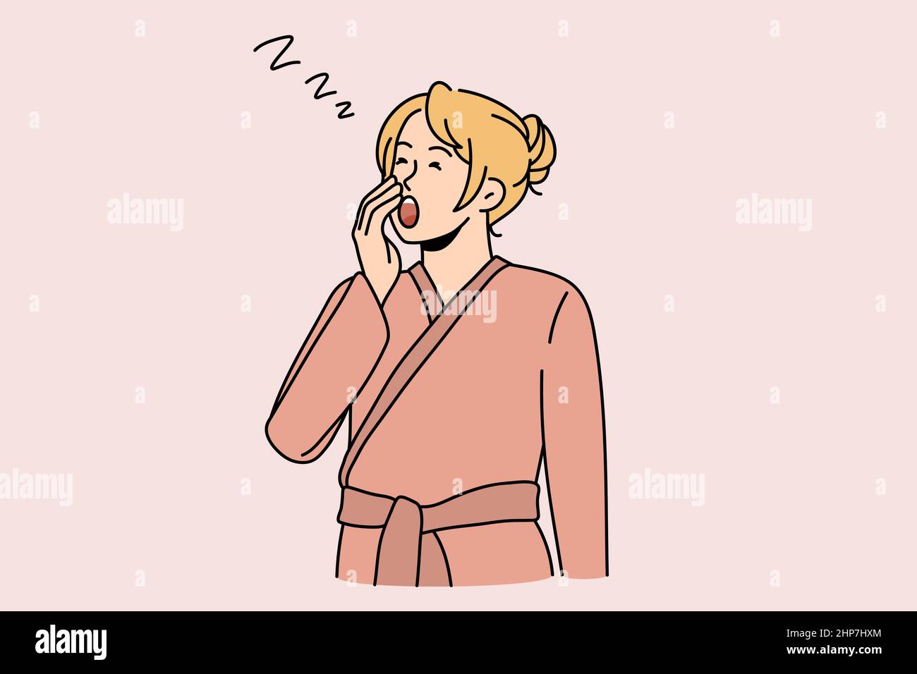 La donna stanca soffrire di privazione del sonno Illustrazione Vettoriale