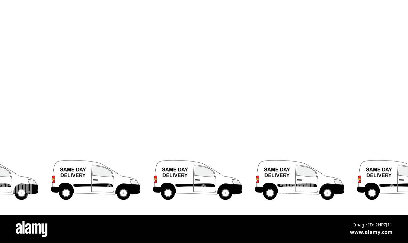 Consegna in furgone lo stesso giorno Illustrazione Vettoriale