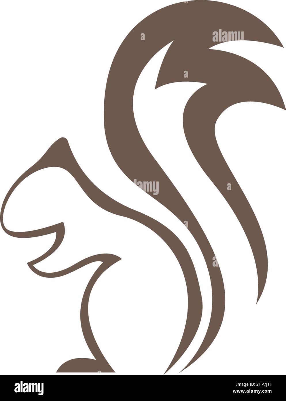 Illustrazione del disegno dell'icona vettoriale del logo dello scoiattolo Illustrazione Vettoriale