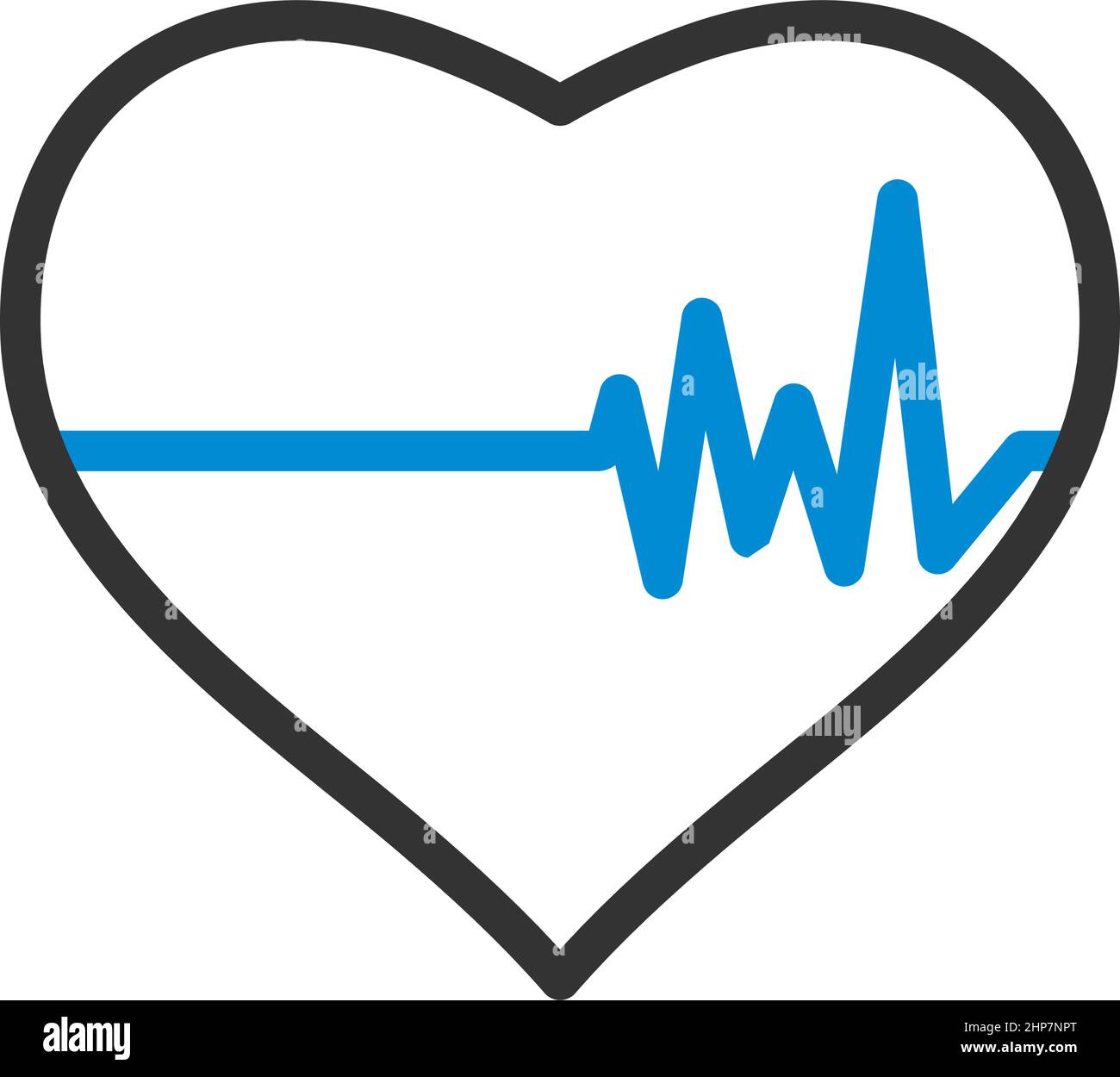 Icona del cuore con diagramma cardio Illustrazione Vettoriale
