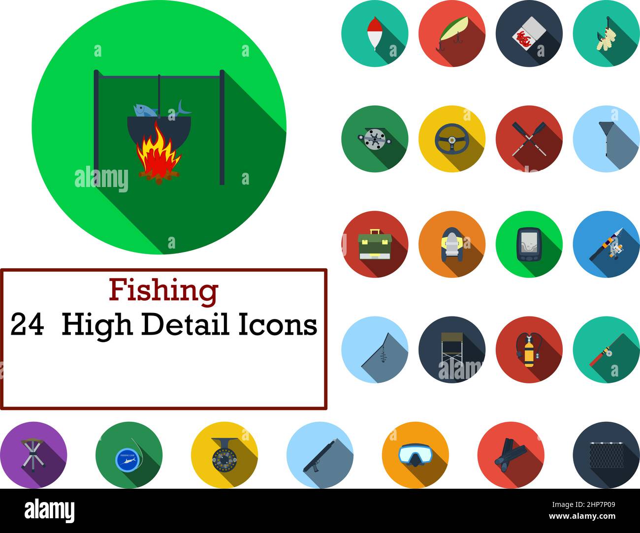La pesca icona impostare Illustrazione Vettoriale
