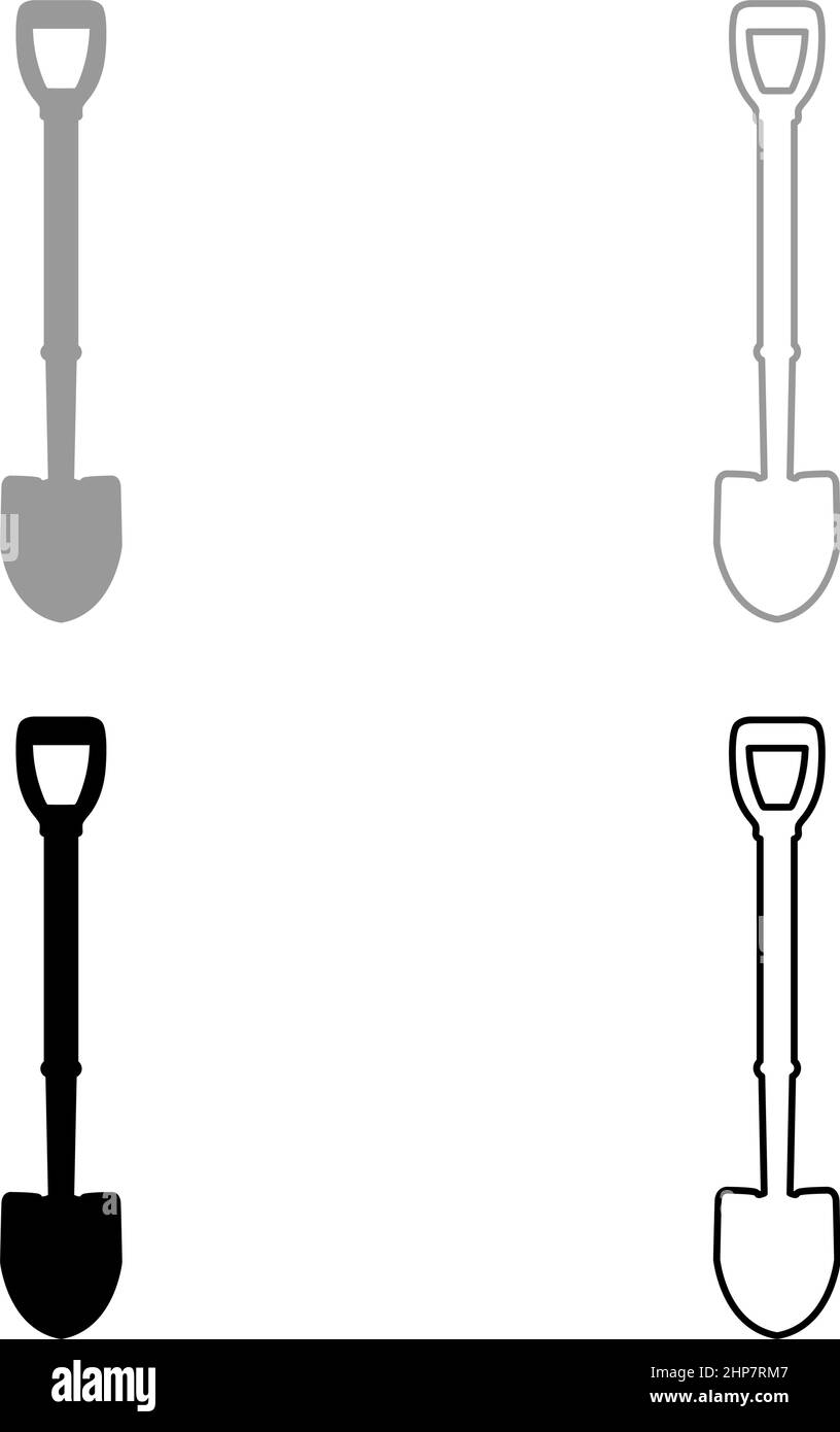 Pala Imposta icona grigio nero colore vettore illustrazione immagine stile piatto pieno contorno linea sottile Illustrazione Vettoriale