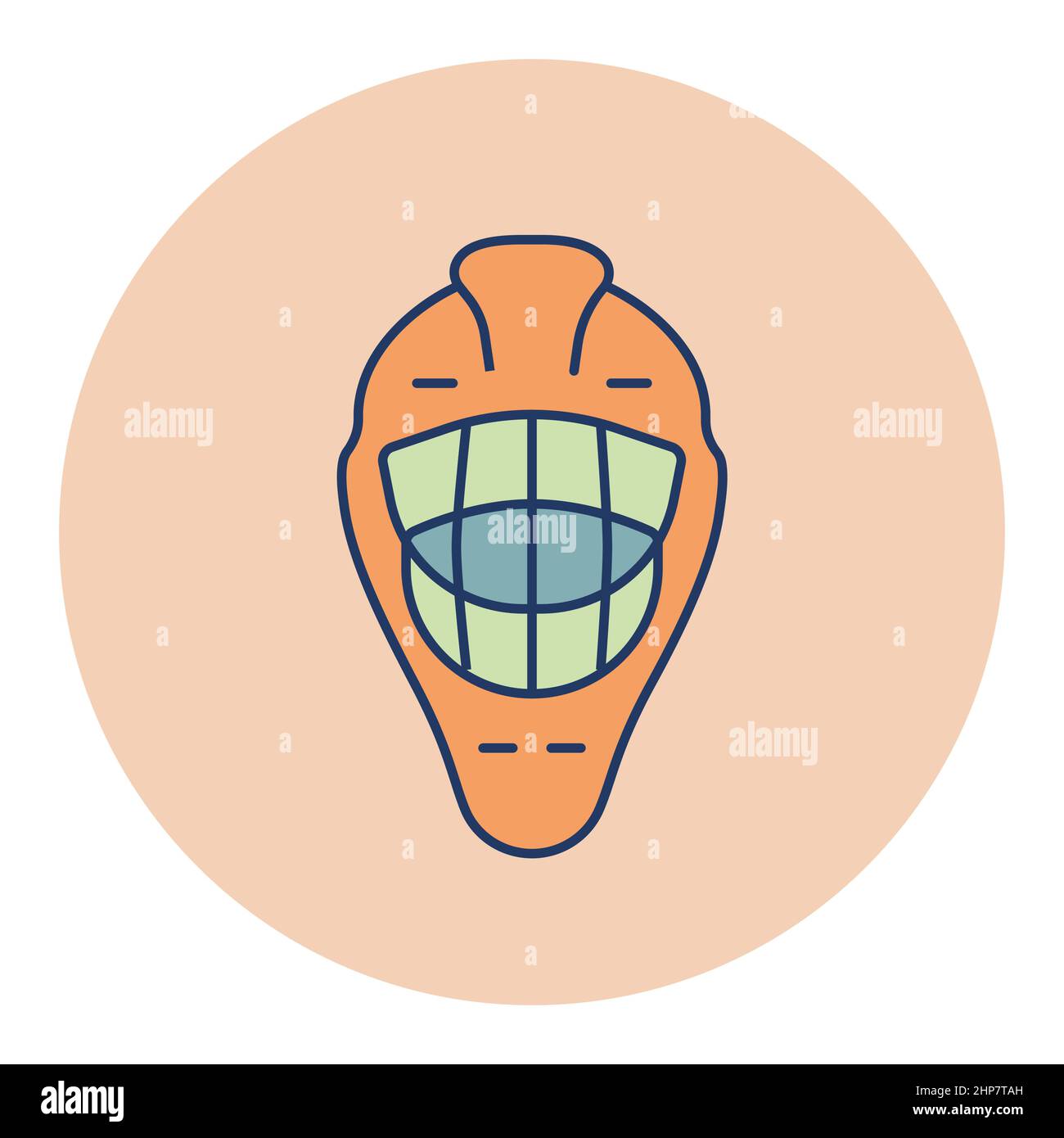 Icona vettore casco Goalie. Cartello invernale Illustrazione Vettoriale