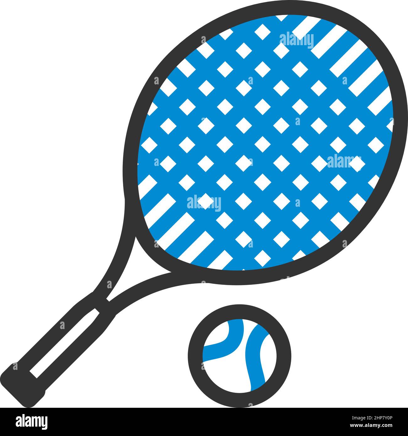Icona di Rocket e palla da tennis Illustrazione Vettoriale