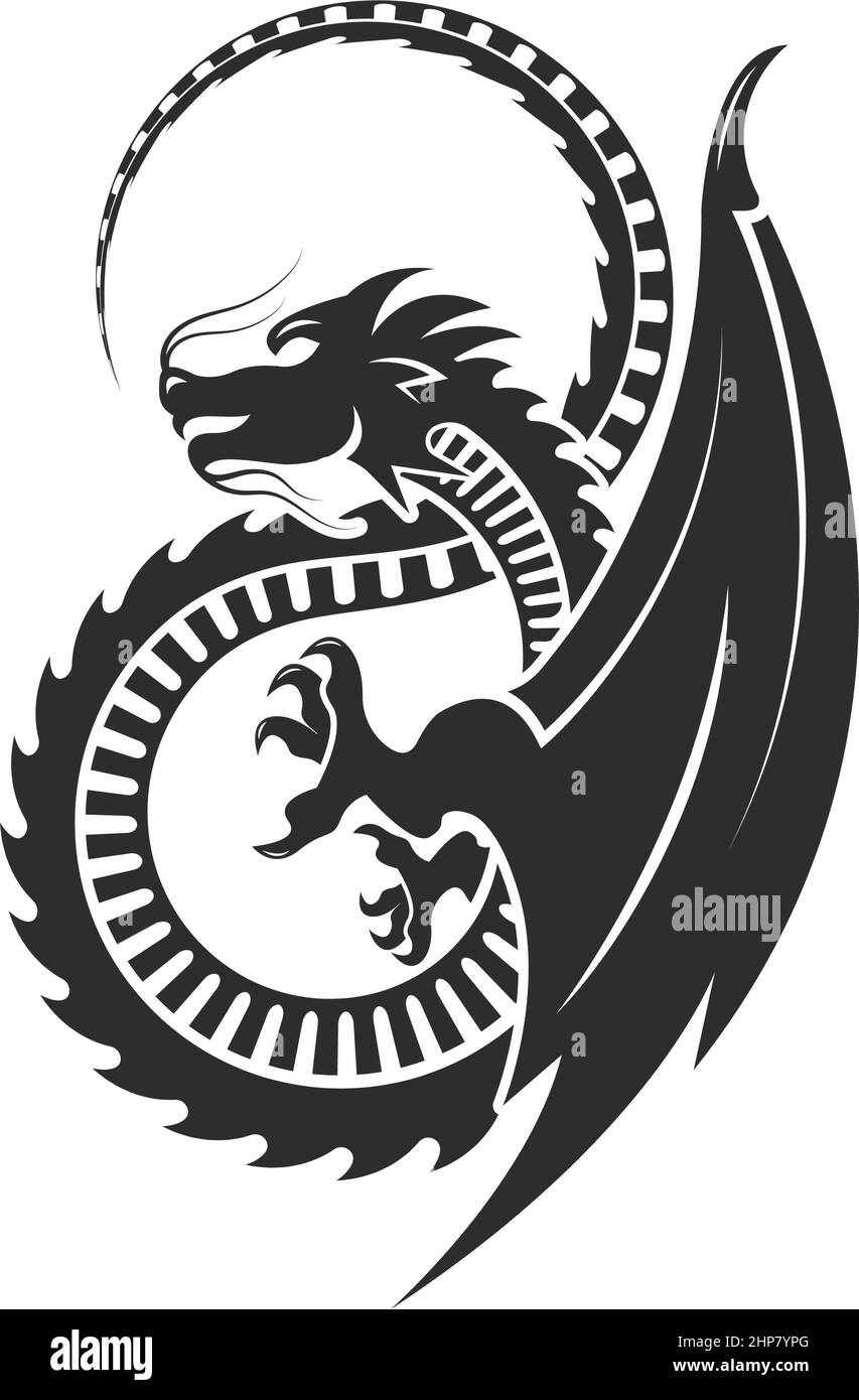 Icona Dragon disegno vettoriale Illustrazione Vettoriale