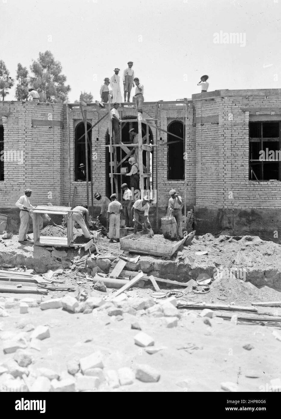 Storia del Medio Oriente: Colonie e insediamenti ebraici. Tel Aviv. Processo di costruzione in corso Località: Israele--Tel Aviv ca. 1920 Foto Stock