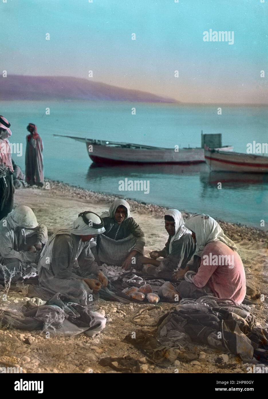 Medio Oriente Storia: Galilea pescatori Località: Israele ca. Tra il 1925 e il 1946 Foto Stock